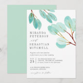 Verse eucalyptus bladeren botanische bruiloft kaart (Voorkant / Achterkant)