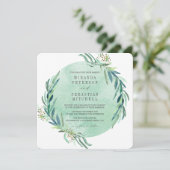 Verse eucalyptus bladeren botanische bruiloft kaart (Staand voorkant)