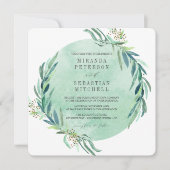 Verse eucalyptus bladeren botanische bruiloft kaart (Voorkant)