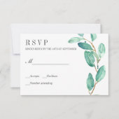 Verse eucalyptus bladeren bruiloft RSVP (Voorkant)