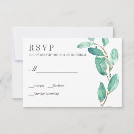 Verse eucalyptus bladeren bruiloft RSVP