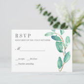 Verse eucalyptus bladeren bruiloft RSVP Kaartje (Staand voorkant)