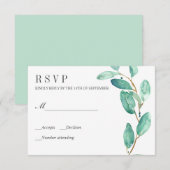 Verse eucalyptus bladeren bruiloft RSVP Kaartje (Voorkant / Achterkant)