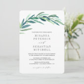 Verse Eucalyptus Branch Leaves Botanical Wedding Kaart (Staand voorkant)