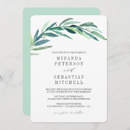 Verse Eucalyptus Branch Leaves Botanical Wedding Kaart