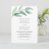 Verse Eucalyptus Branch Leaves Botanical Wedding Kaart (Staand voorkant)