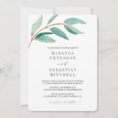 Verse Eucalyptus Branch Leaves Botanical Wedding Kaart (Voorkant)