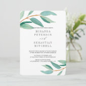 Verse Eucalyptus Branches Leaves Botanical Wedding Kaart (Staand voorkant)