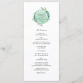 Verse Eucalyptus krans Elegant bruiloft Programma Programmakaart (Voorkant)