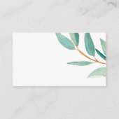 Verse Eucalyptus verlaat bruiloft receptie Informatiekaartje (Achterkant)