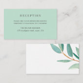 Verse Eucalyptus verlaat bruiloft receptie Informatiekaartje (Voorkant / Achterkant)