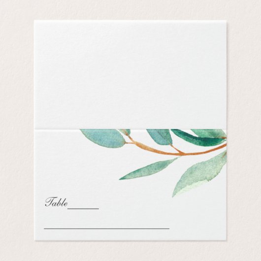 Verse eucalypus verlaat bruiloft visitekaartje (Buitenkant ongevouwen)