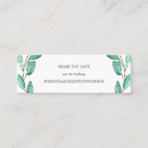 Verse Eucalytpus bladeren Wedding Hashtag Mini Visitekaartje
