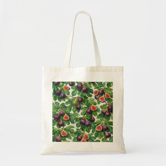 Verse Ficus Fruit Botanisch Patroon Tote Bag (Voorkant)