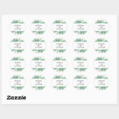 Verse Foliage Botanische Lijst Bruiloft Monogram Ronde Sticker (Vel)