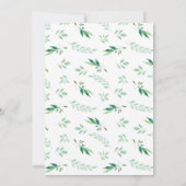 Verse Foliage Botanische Waterverf Diamond Bruilof Kaart (Achterkant)