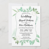 Verse Foliage Botanische Waterverf Planten Bruilof Kaart (Voorkant)