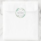Verse Foliage bruiloft dank u met liefde gunst Ronde Sticker (Tas)