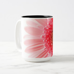 Verse foto van roze Gerbera-madeliefje Tweekleurige Koffiemok
