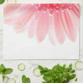 Verse foto van roze Gerbera-margriet Theedoek (Gevouwen)