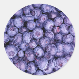 Verse Fotografie Van Blauwe Bosbessen Ronde Sticker