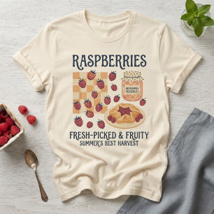 Verse frambozen Cottagecore zomer T-shirt