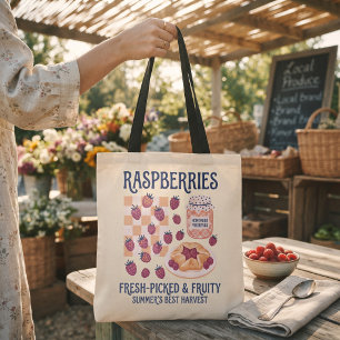 Verse frambozen Cottagecore zomer Tote Bag