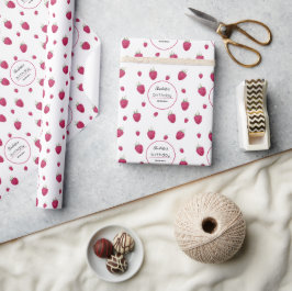 Verse frambozen Verjaardagsfeestje Waterverf Cadeaupapier