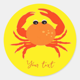 Verse frisse eenvoudige schone krab aangepast ronde sticker