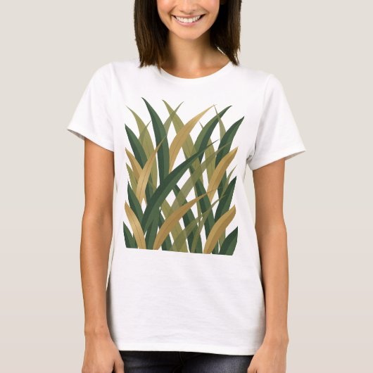 Verse frisse groene Gouden bladeren Statement Desi T-shirt (Voorkant)