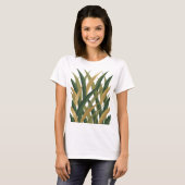 Verse frisse groene Gouden bladeren Statement Desi T-shirt (Voorkant volledig)