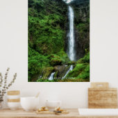 Verse frisse groene natuurlijke waterval poster (Keuken)