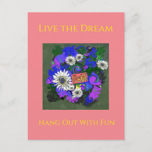 Verse frisse kleurrijke pret geluk briefkaart