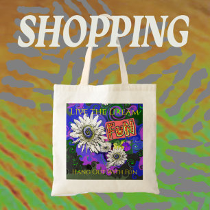 Verse frisse kleurrijke pret vrolijk tote bag