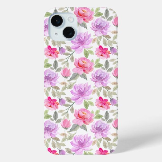 Verse Frisse Lente Sfeer: Roze en Paarse Bloemende Case-Mate iPhone Case (Achterkant)