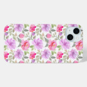 Verse Frisse Lente Sfeer: Roze en Paarse Bloemende Case-Mate iPhone Case (Achterkant (horizontaal))