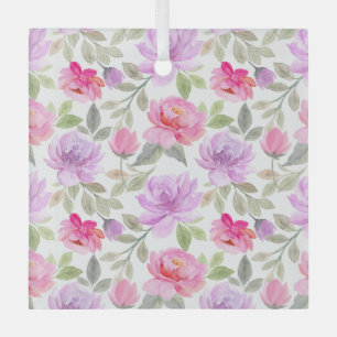 Verse Frisse Lente Sfeer: Roze en Paarse Bloemende Glas Ornament