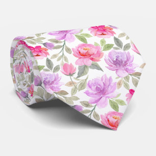 Verse Frisse Lente Sfeer: Roze en Paarse Bloemende Stropdas