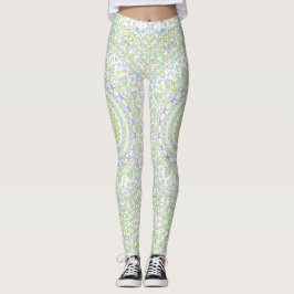 Verse Frühlingsmandala in Groen, Blauw en Lavendel Leggings
