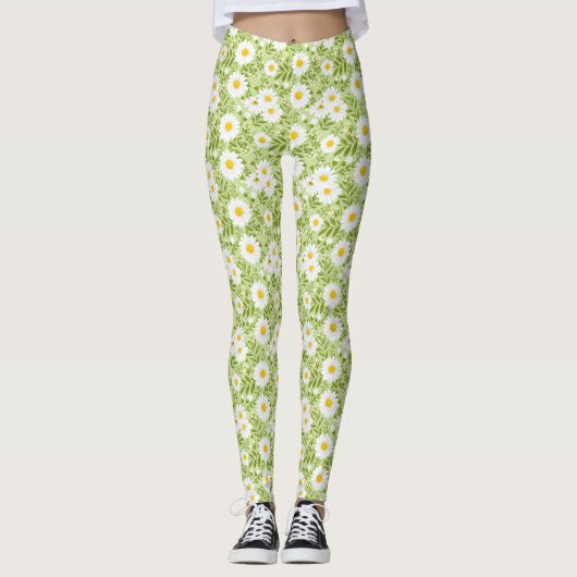Verse Frühlingsmargriet Vector Kunst Leggings (Voorkant)