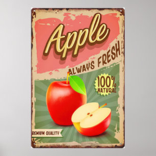 Verse Fruit Apple vintage Poster
