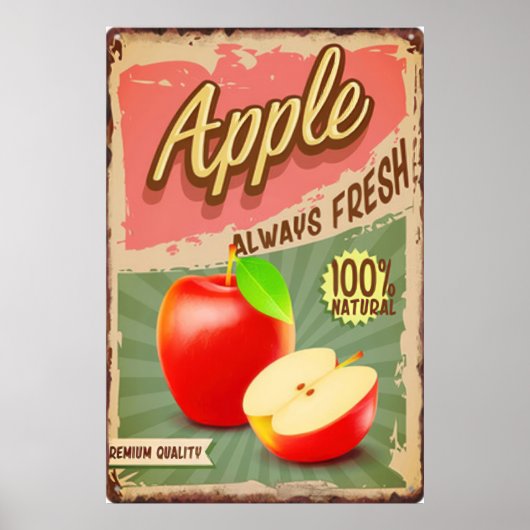 Verse Fruit Apple vintage Poster (Voorkant)