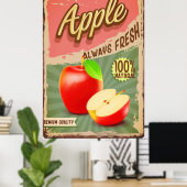 Verse Fruit Apple vintage Poster (Thuiskantoor)