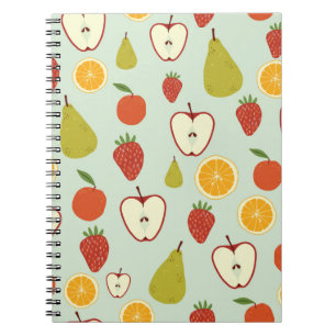 Verse fruit in een naadloos herhalend patroon notitieboek