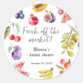 Verse Fruit Van De Markt Bruidsfeest Welcome Ronde Sticker (Voorkant)
