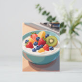 Verse Fruit Yoghurtkom Briefkaart (Staand voorkant)
