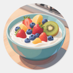 Verse Fruit Yoghurtkom Ronde Sticker