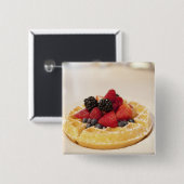 Verse fruitwafel vierkante button 5,1 cm (Voorkant /achterkant)