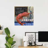 Verse garnaal - Stijlkunst van de vismarkt Poster (Thuiskantoor)