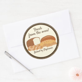 Verse gebakken broden ronde sticker